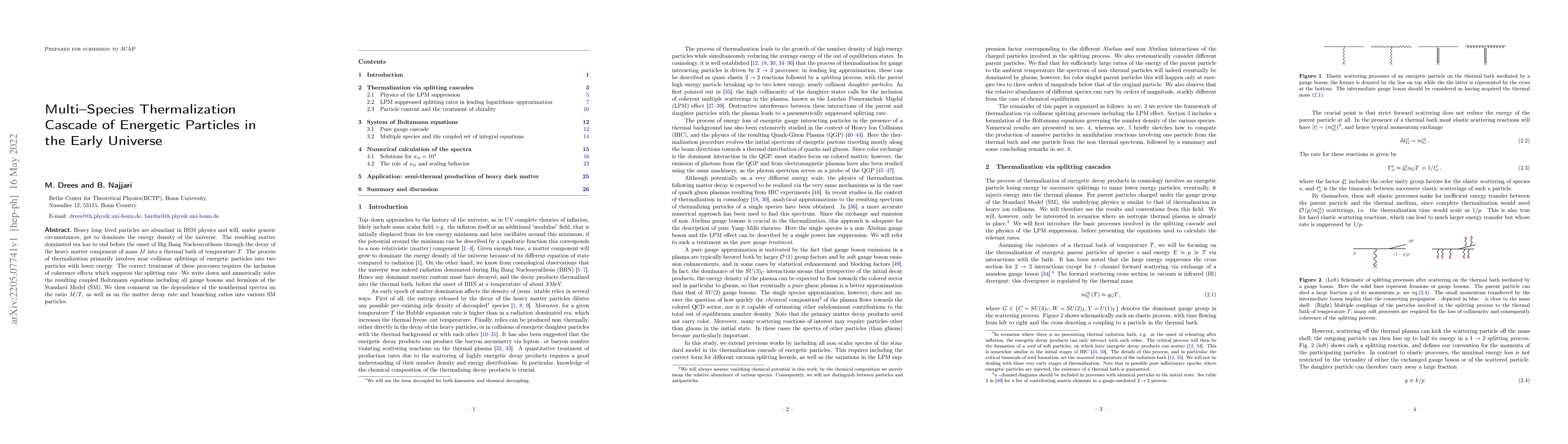 Thumbnail for Multi-Species Thermalization Cascade of Energetic Particles in the Early
  Universe