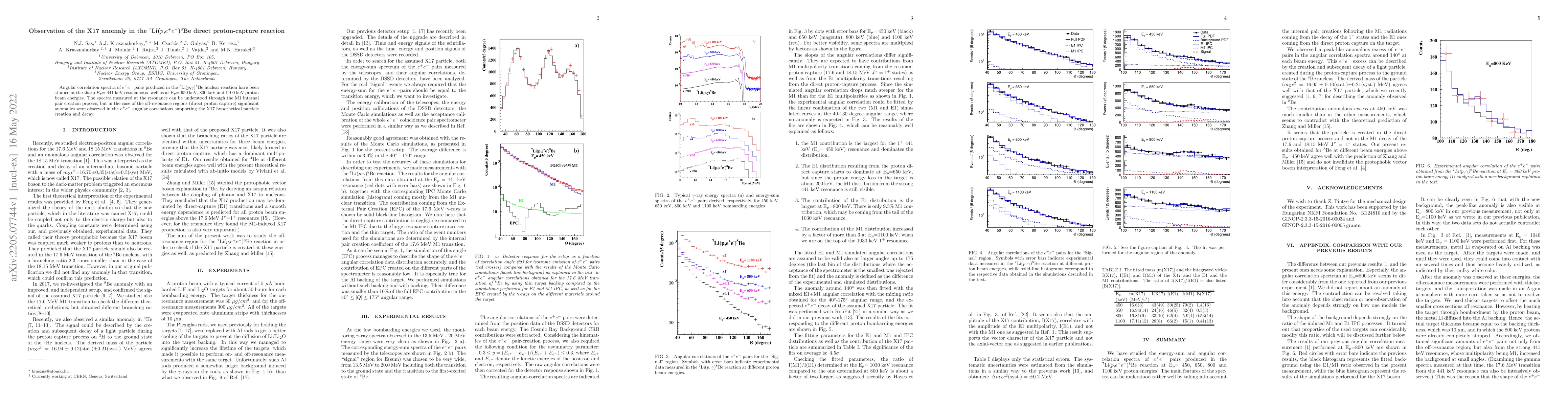 Thumbnail for Observation of the X17 anomaly in the $^7$Li($p$,$e^+e^-$)$^8$Be direct
  proton-capture reaction