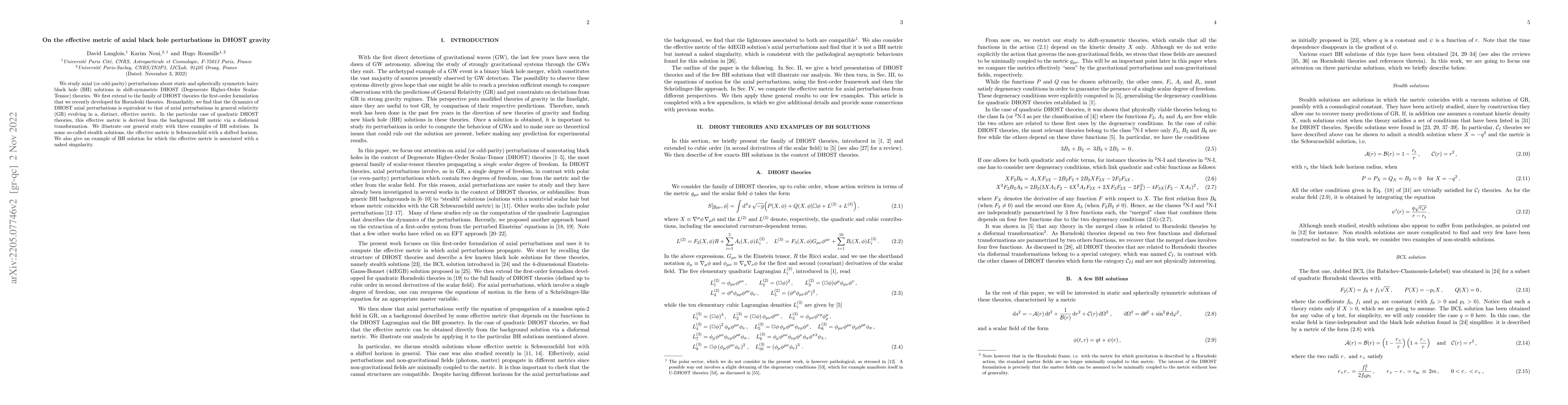 Thumbnail for On the effective metric of axial black hole perturbations in DHOST
  gravity