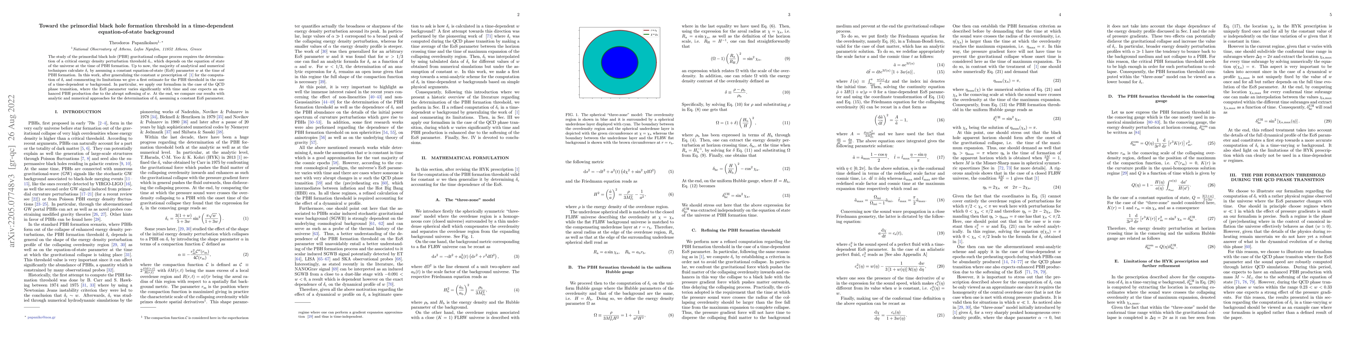 Thumbnail for Toward the primordial black hole formation threshold in a time-dependent
  equation-of-state background