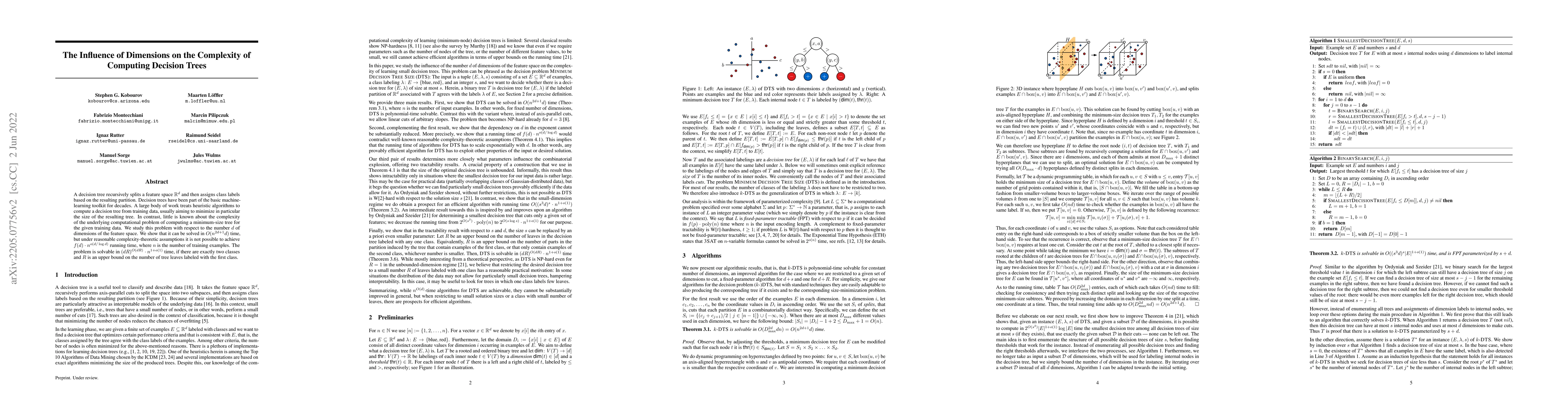 Thumbnail for The Influence of Dimensions on the Complexity of Computing Decision
  Trees