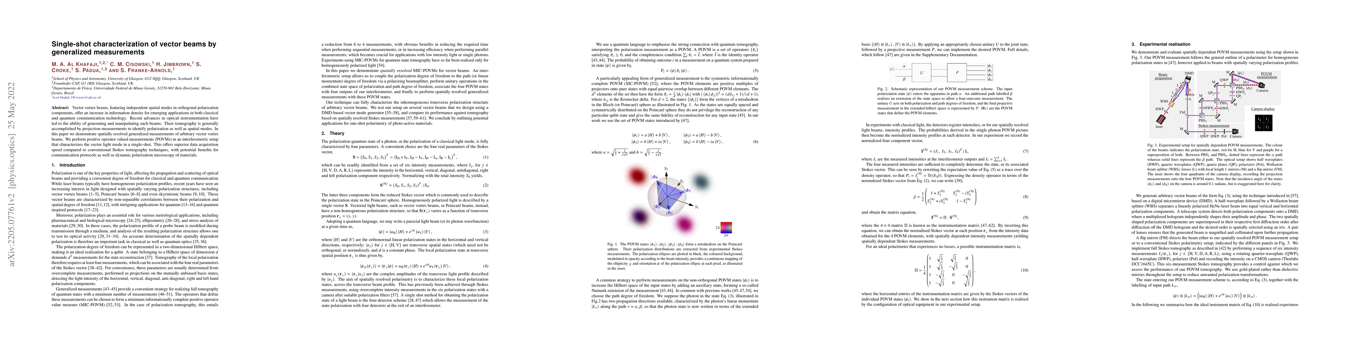 Thumbnail for Single-shot characterization of vector beams by generalized measurements