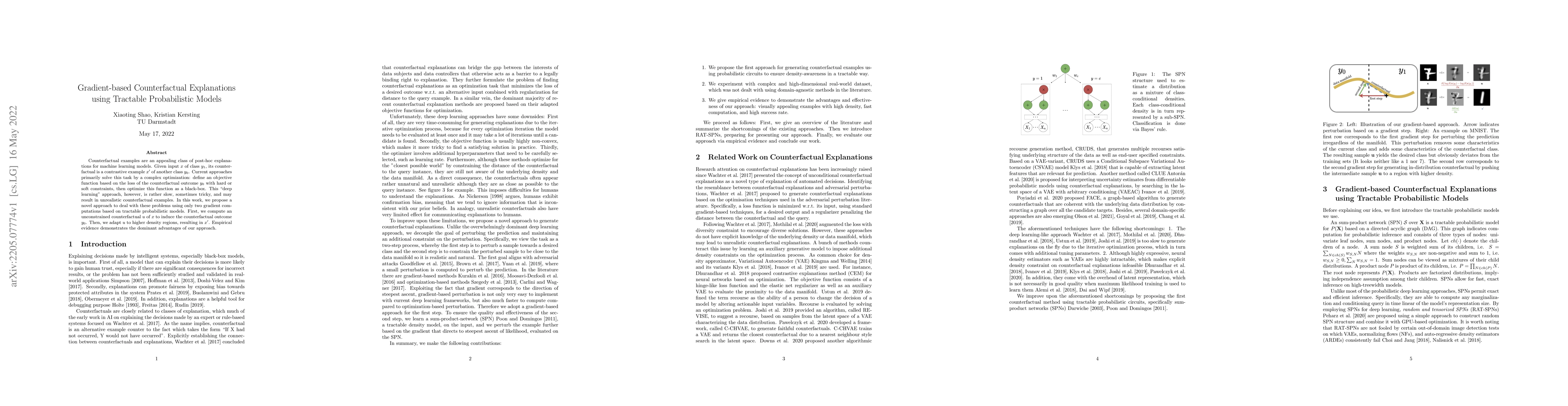 Thumbnail for Gradient-based Counterfactual Explanations using Tractable Probabilistic
  Models
