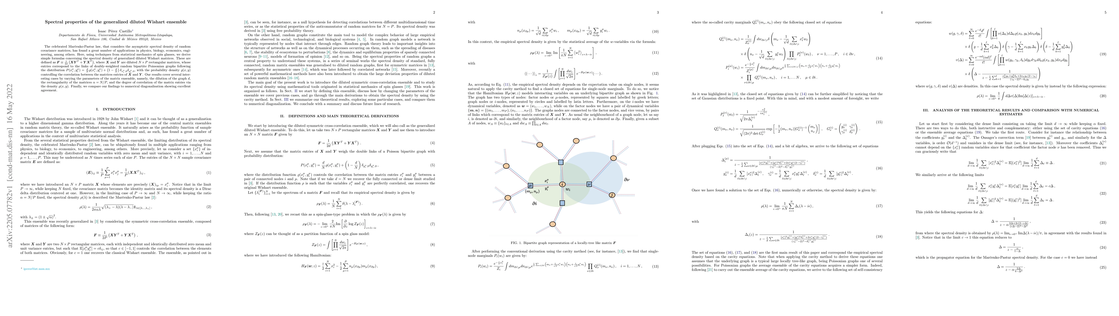 Thumbnail for Spectral properties of the generalized diluted Wishart ensemble