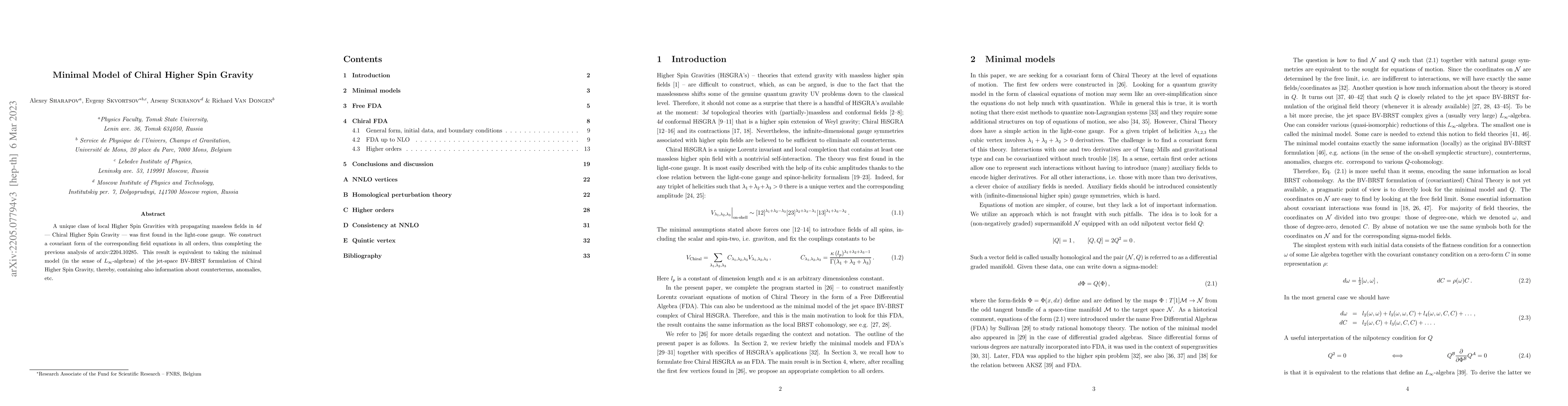 Thumbnail for Minimal model of Chiral Higher Spin Gravity