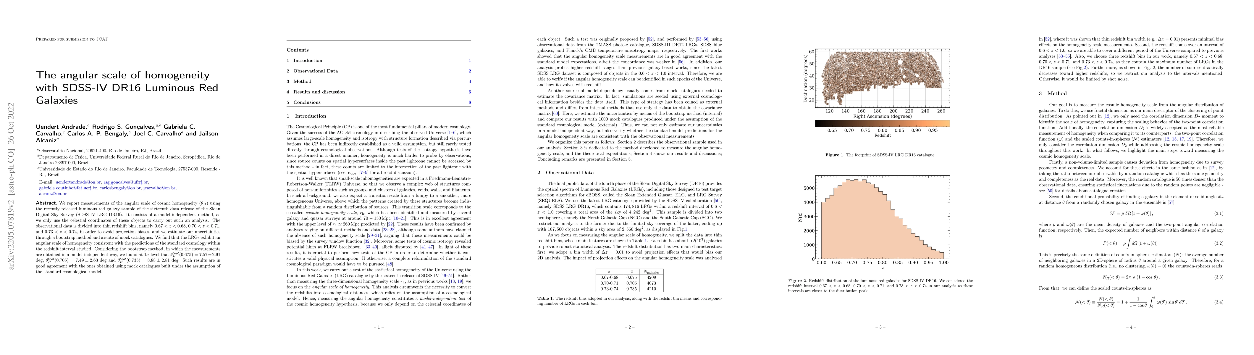 Thumbnail for The angular scale of homogeneity with SDSS-IV DR16 Luminous Red Galaxies