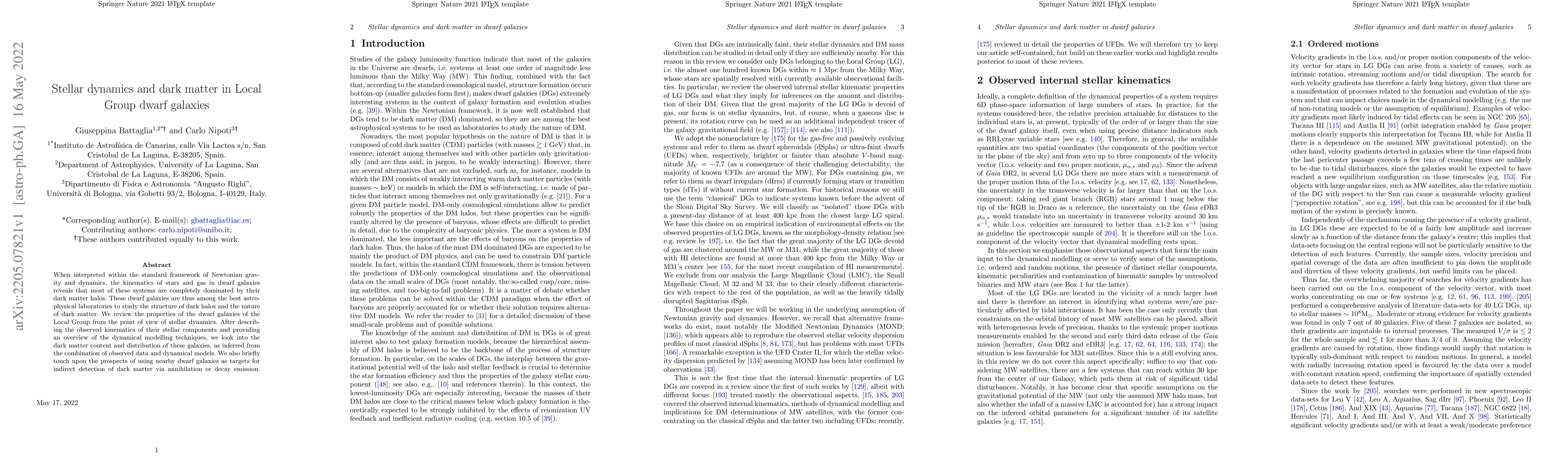 Thumbnail for Stellar dynamics and dark matter in Local Group dwarf galaxies