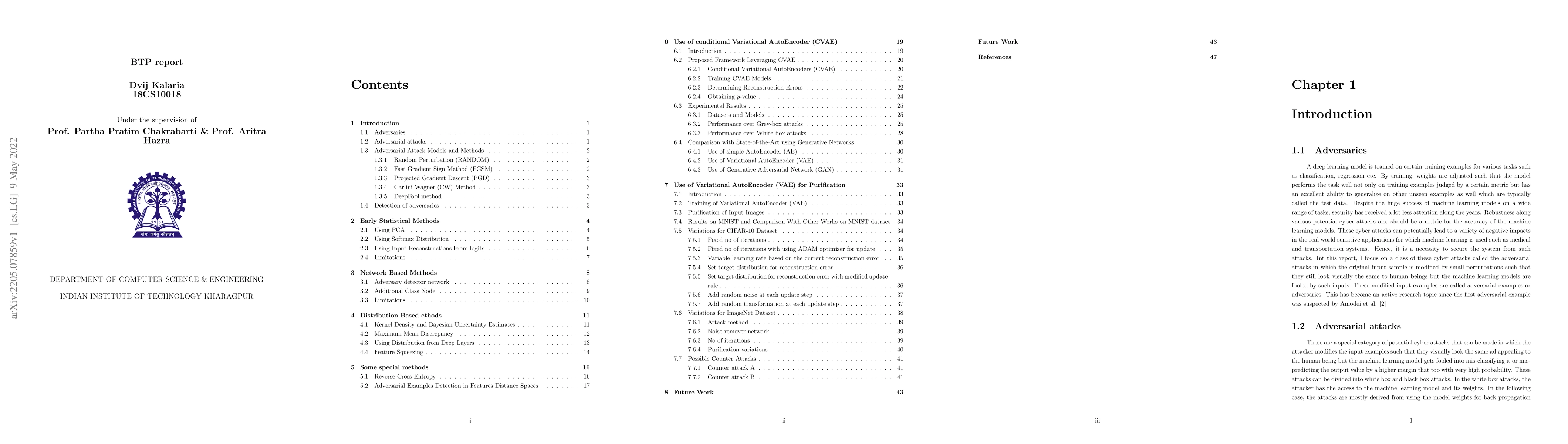Thumbnail for Btech thesis report on adversarial attack detection and purification of
  adverserially attacked images