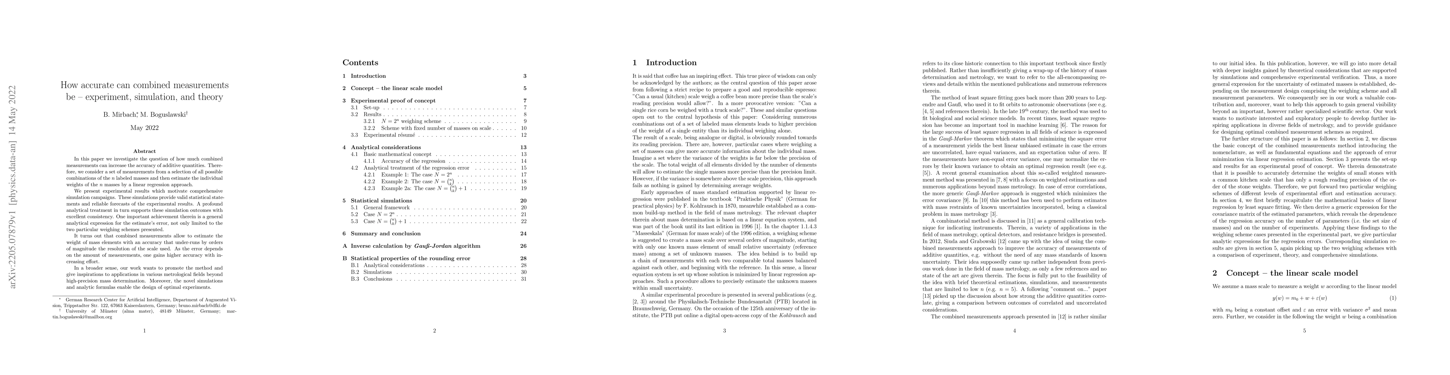 Thumbnail for How accurate can combined measurements be -- experiment, simulation, and
  theory