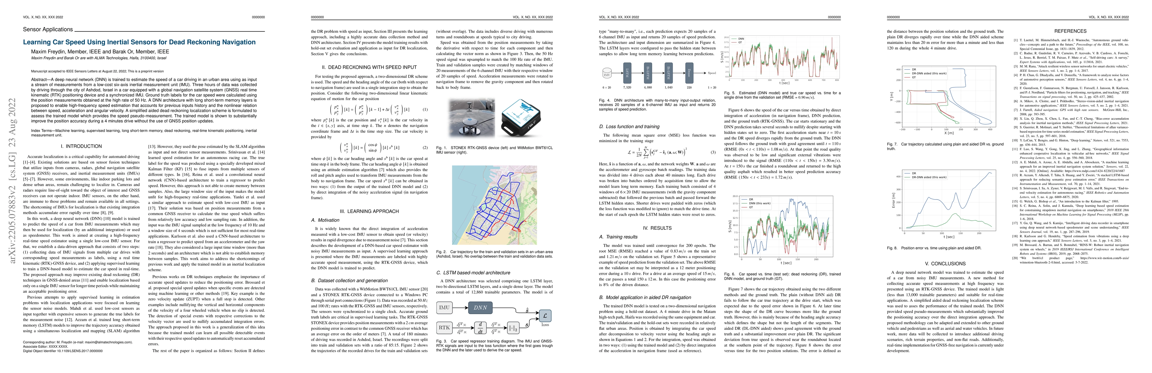 Thumbnail for Learning Car Speed Using Inertial Sensors for Dead Reckoning Navigation