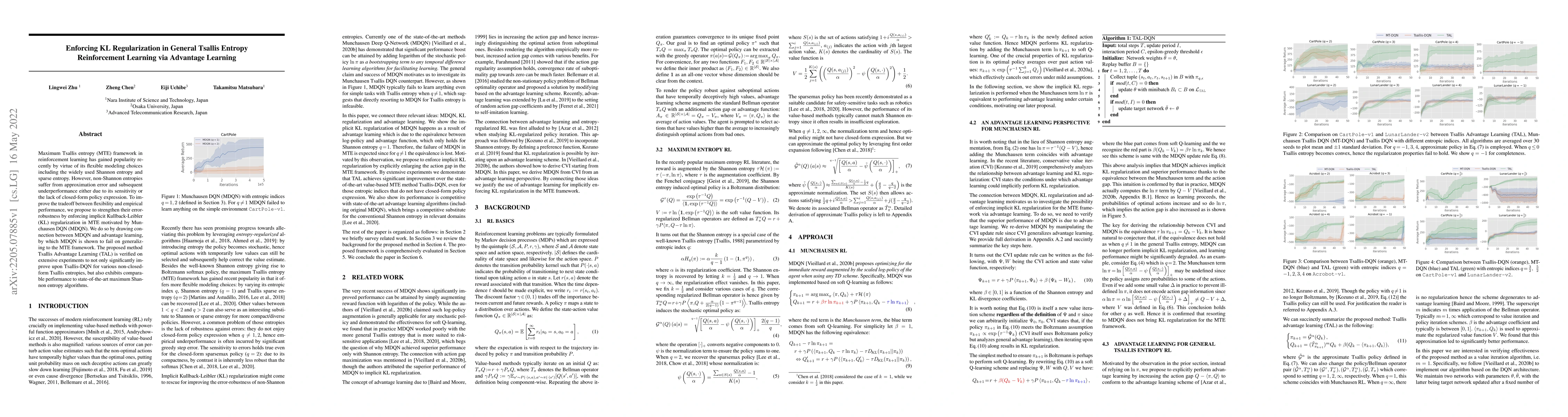 Thumbnail for Enforcing KL Regularization in General Tsallis Entropy Reinforcement
  Learning via Advantage Learning