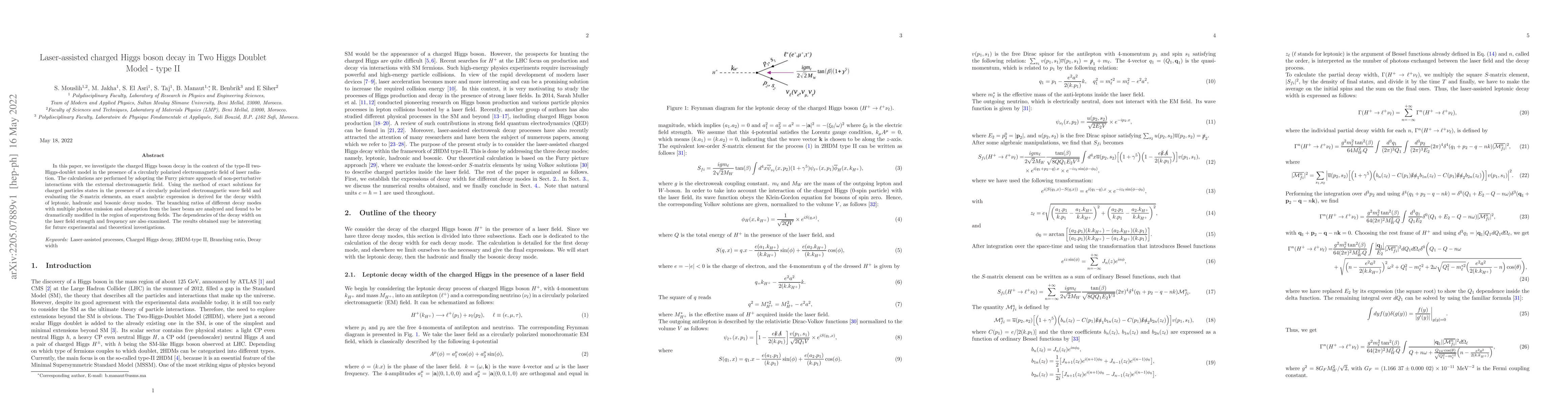 Thumbnail for Laser-assisted charged Higgs boson decay in Two Higgs Doublet Model --
  type II