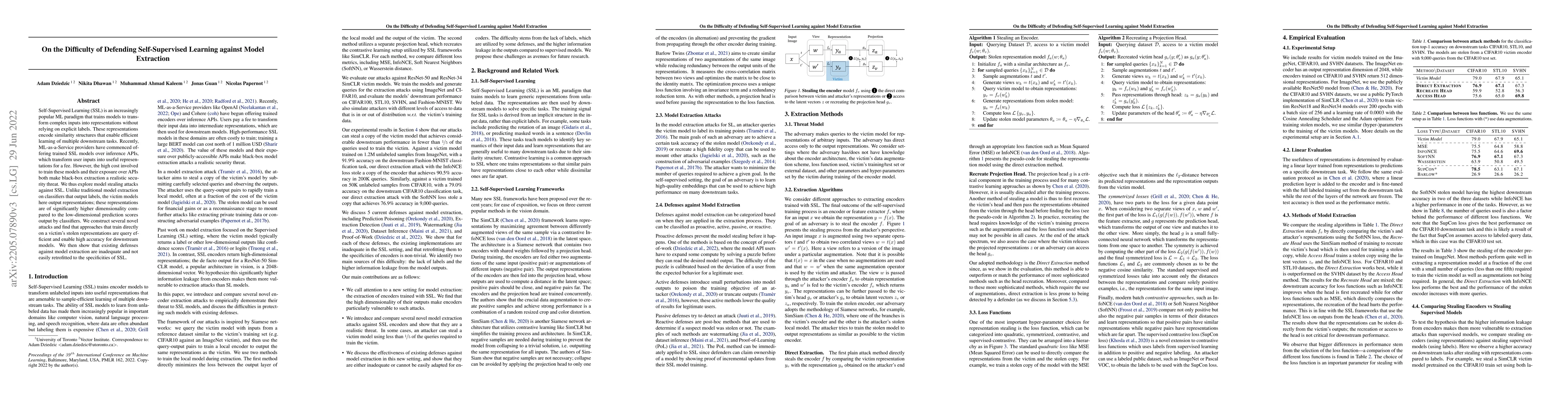 Thumbnail for On the Difficulty of Defending Self-Supervised Learning against Model
  Extraction