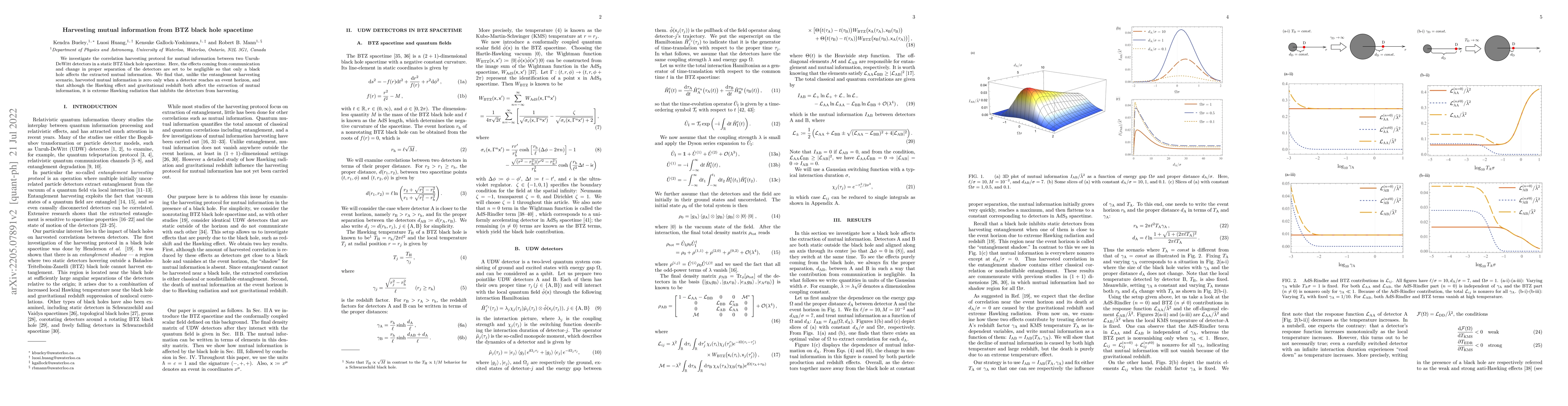 Thumbnail for Harvesting mutual information from BTZ black hole spacetime