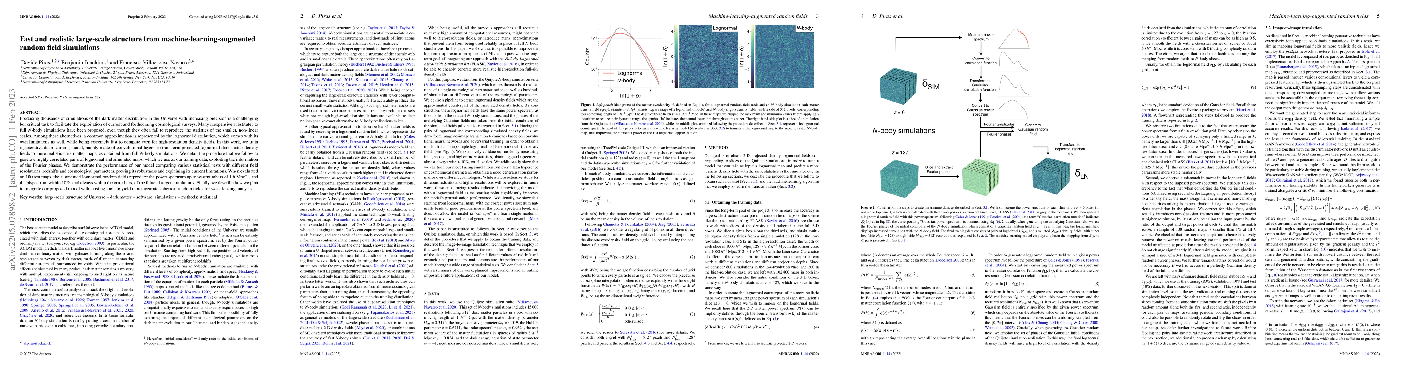 Thumbnail for Fast and realistic large-scale structure from machine-learning-augmented
  random field simulations