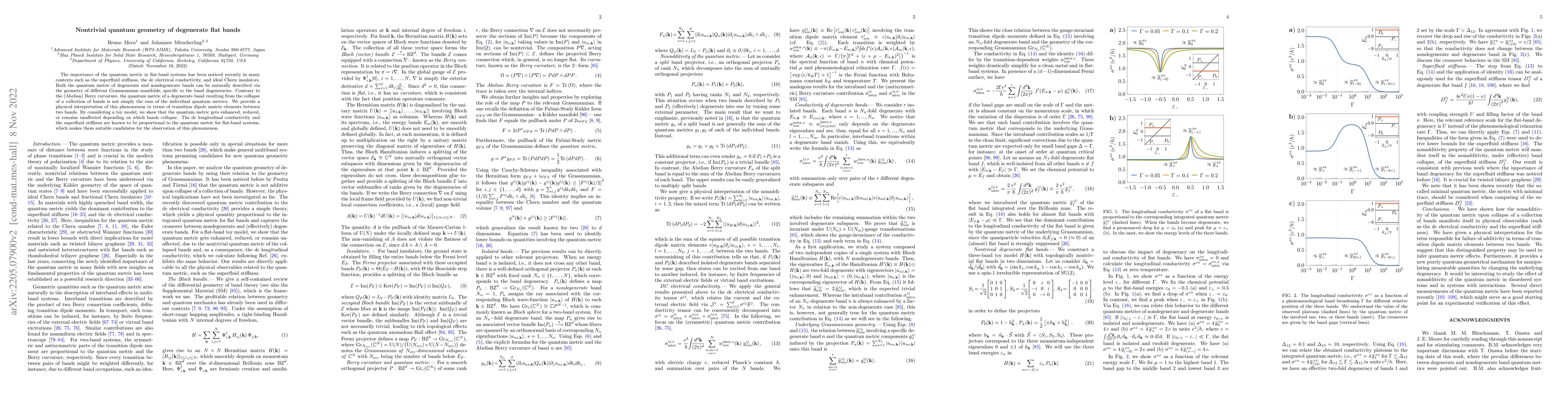 Thumbnail for Nontrivial quantum geometry of degenerate flat bands