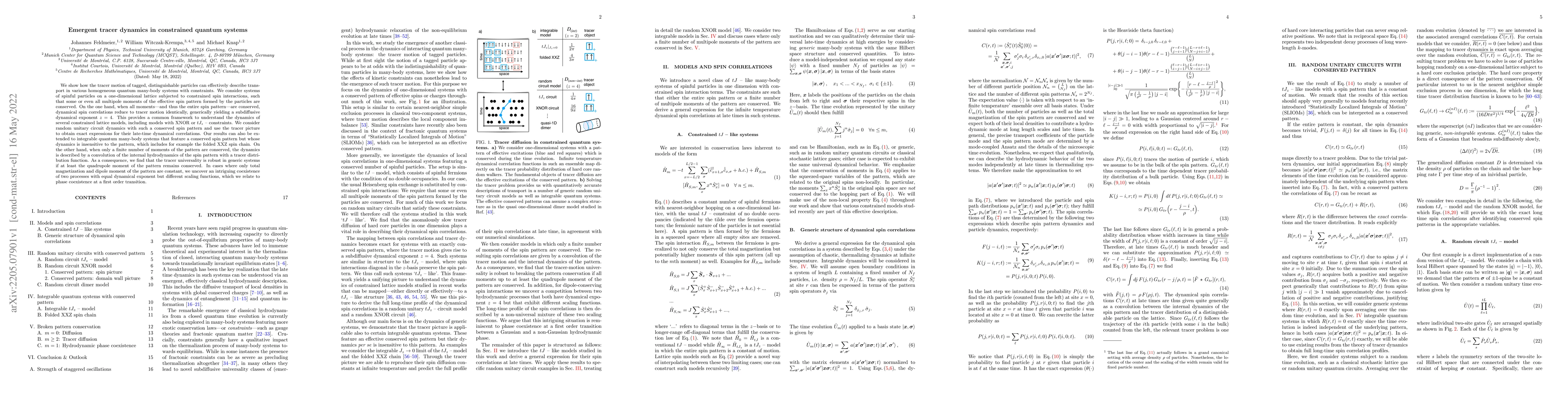 Thumbnail for Emergent tracer dynamics in constrained quantum systems