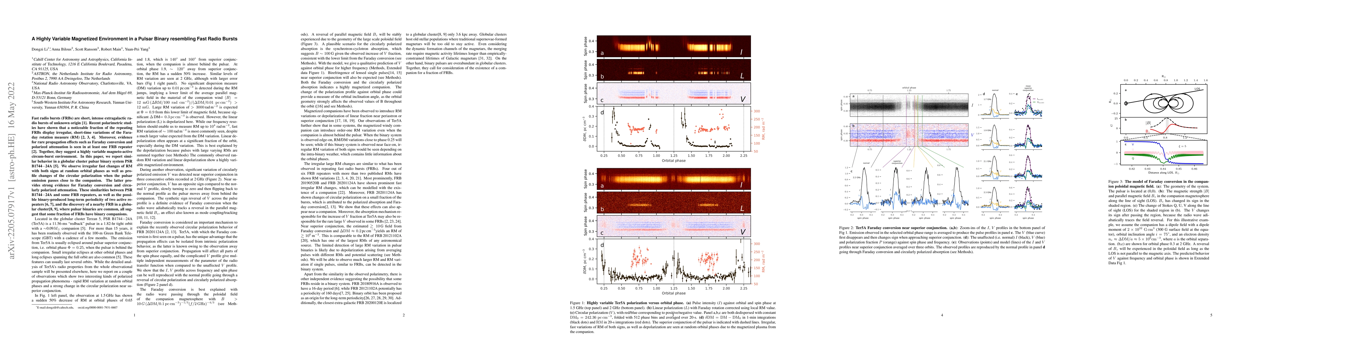Thumbnail for A Highly Variable Magnetized Environment in a Pulsar Binary resembling
  Fast Radio Bursts