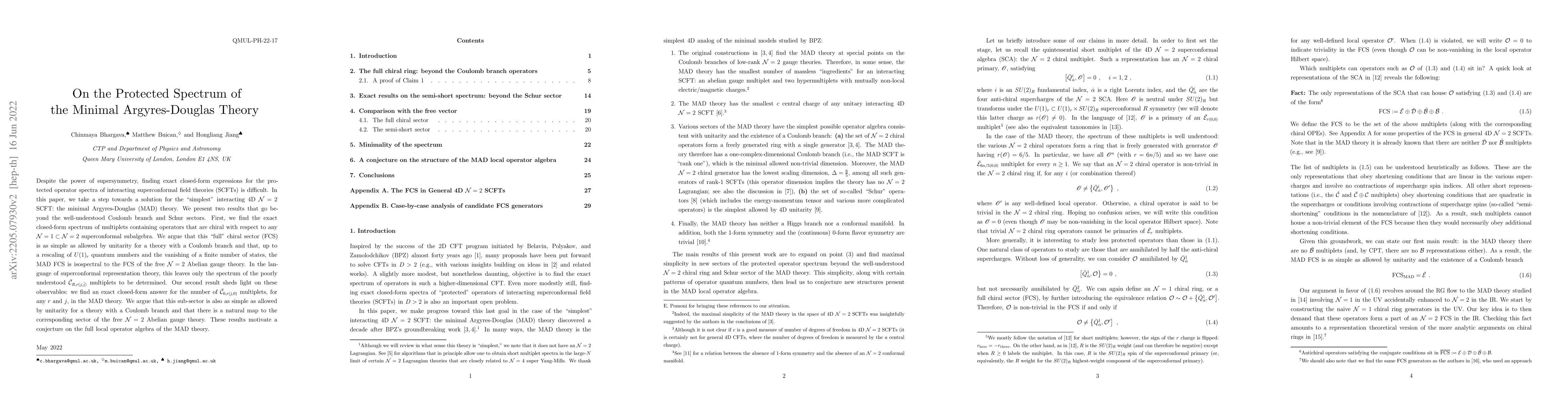 Thumbnail for On the Protected Spectrum of the Minimal Argyres-Douglas Theory