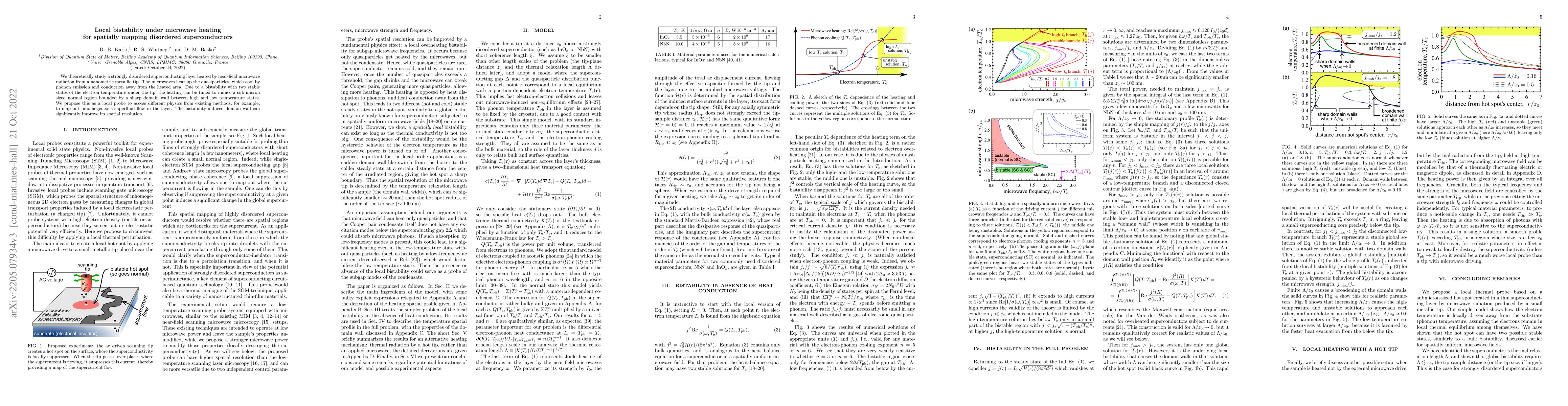 Thumbnail for Local bistability under microwave heating for spatially mapping
  disordered superconductors