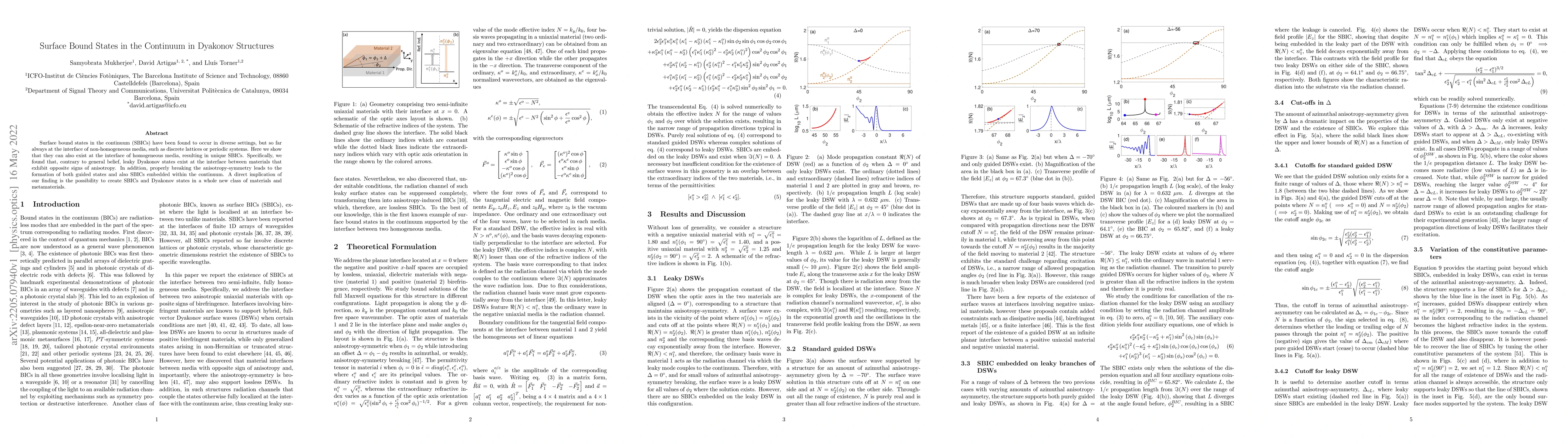 Thumbnail for Surface Bound States in the Continuum in Dyakonov Structures