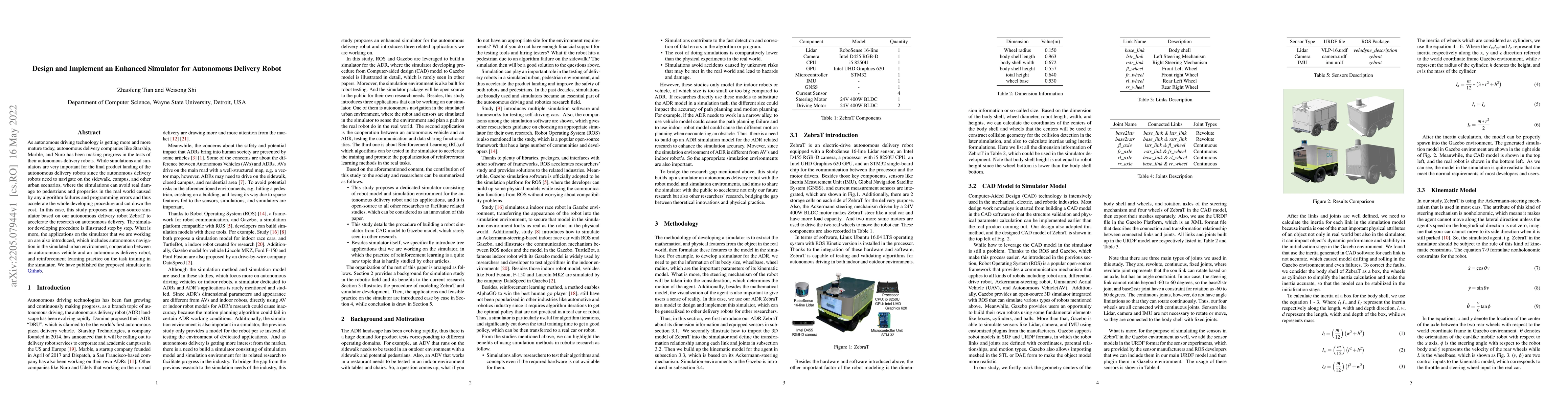 Thumbnail for Design and Implement an Enhanced Simulator for Autonomous Delivery Robot