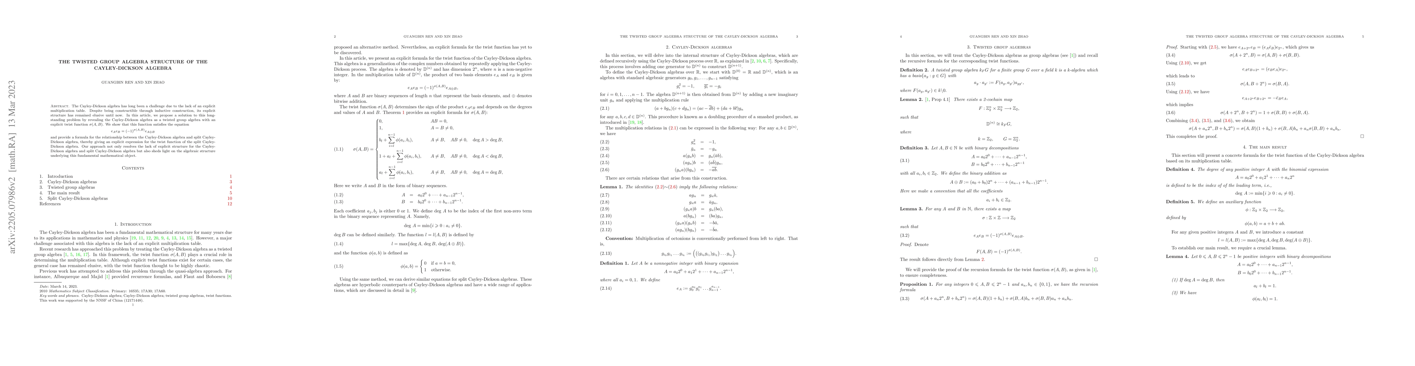 Thumbnail for The twisted group algebra structure of the Cayley-Dickson algebra