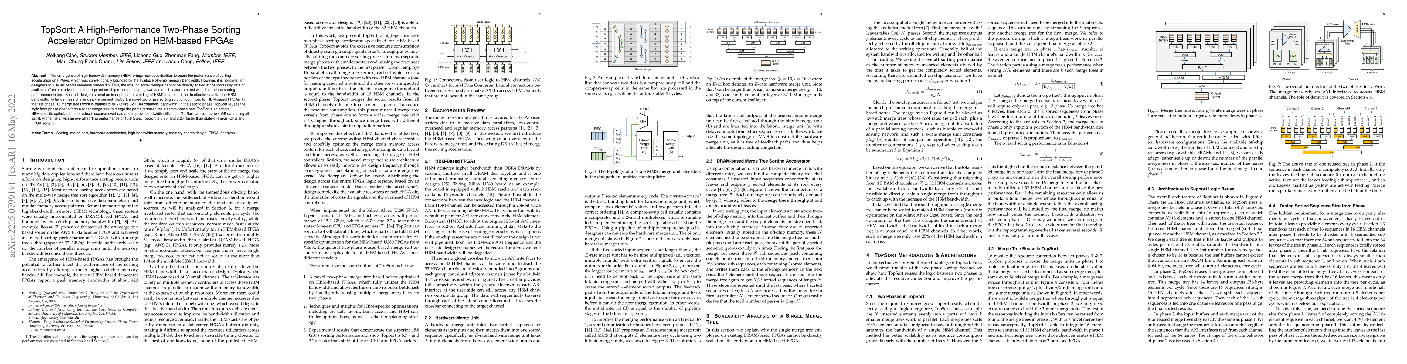 Thumbnail for TopSort: A High-Performance Two-Phase Sorting Accelerator Optimized on
  HBM-based FPGAs