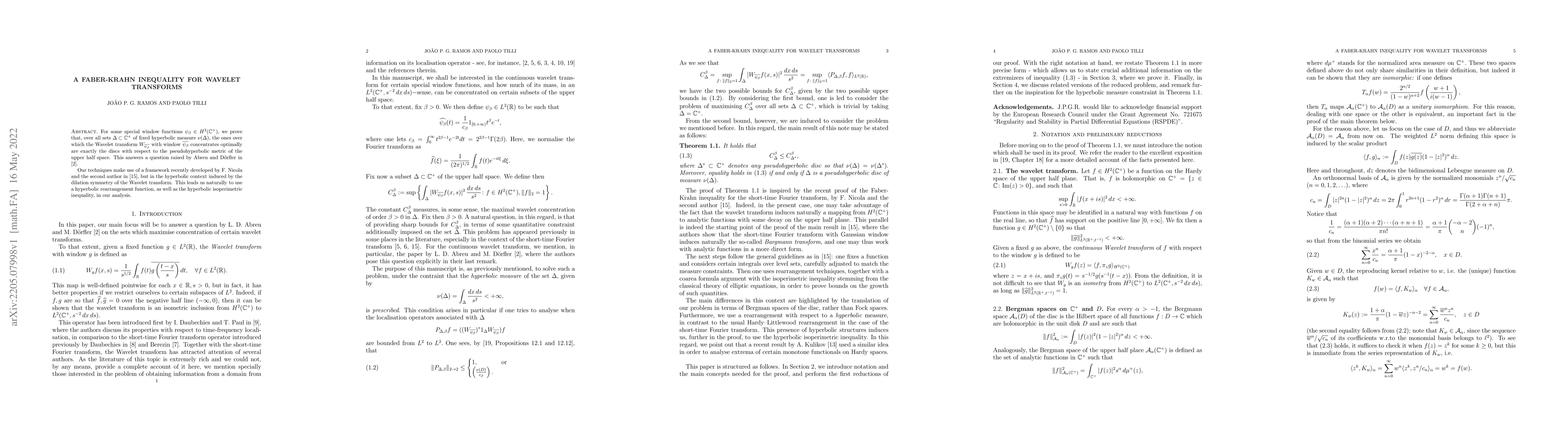 Thumbnail for A Faber-Krahn inequality for wavelet transforms
