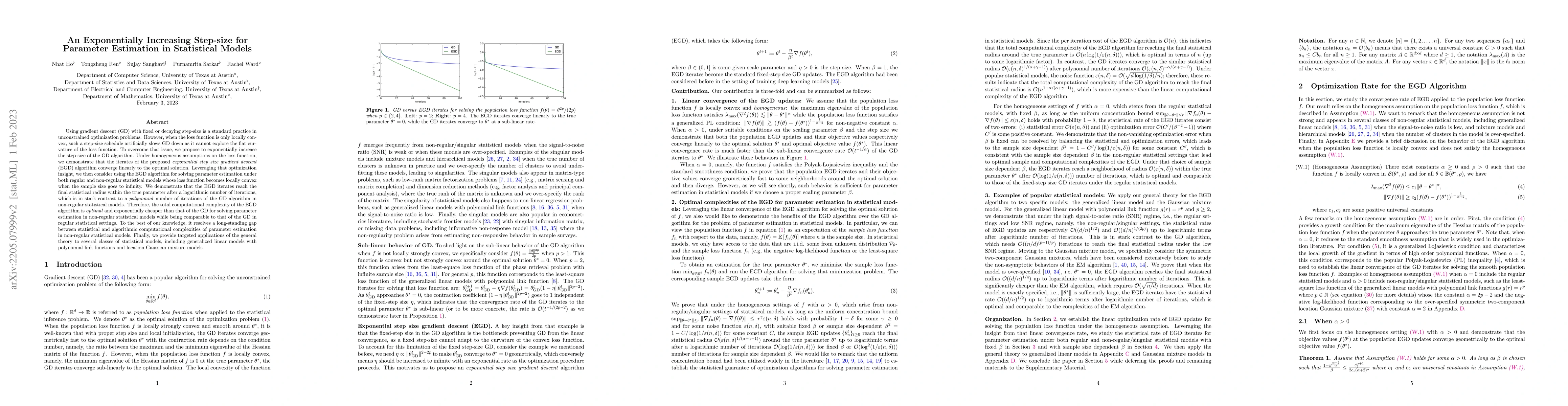 Thumbnail for An Exponentially Increasing Step-size for Parameter Estimation in
  Statistical Models