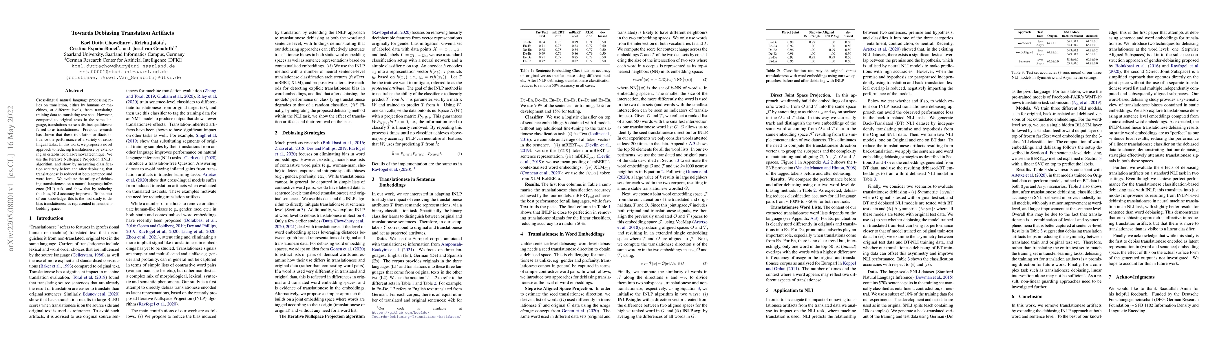 Thumbnail for Towards Debiasing Translation Artifacts