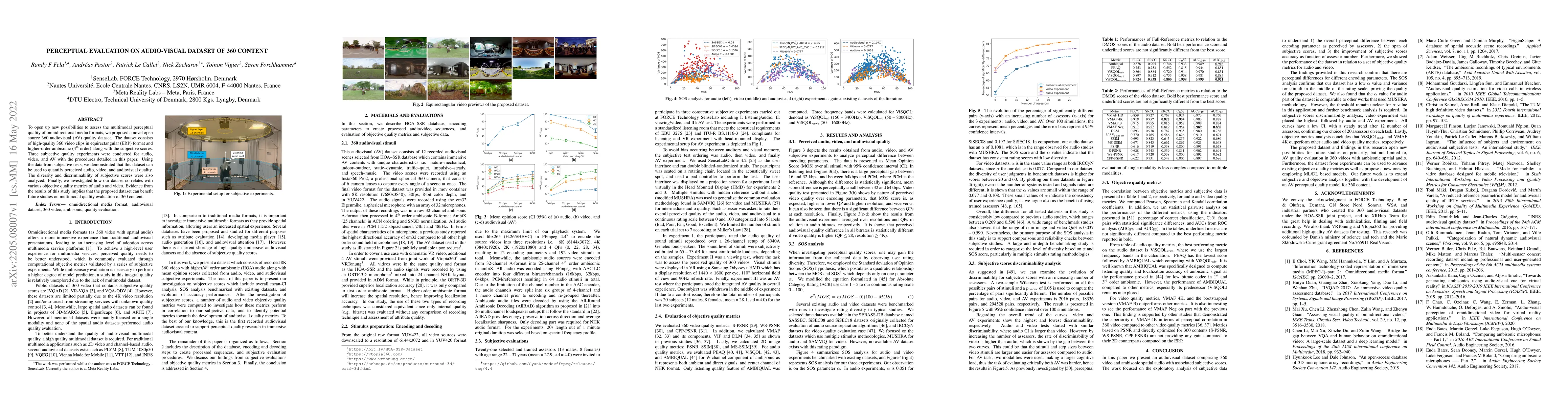 Thumbnail for Perceptual Evaluation on Audio-visual Dataset of 360 Content
