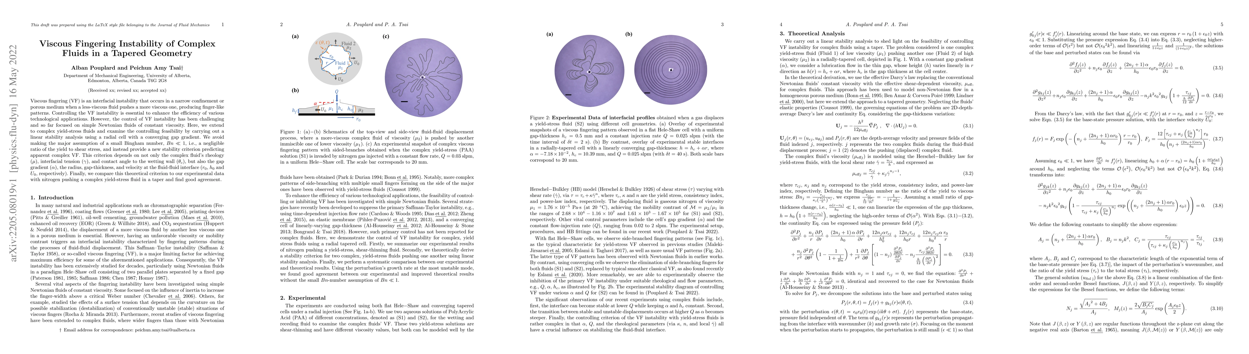 Thumbnail for Viscous Fingering Instability of Complex Fluids in a Tapered Geometry