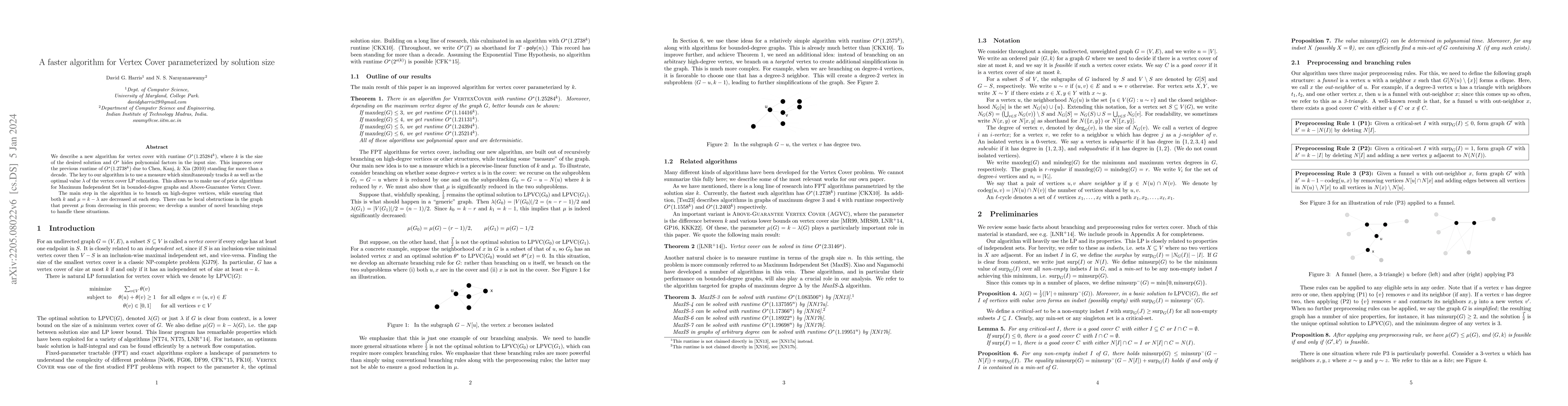 Thumbnail for A faster algorithm for Vertex Cover parameterized by solution size