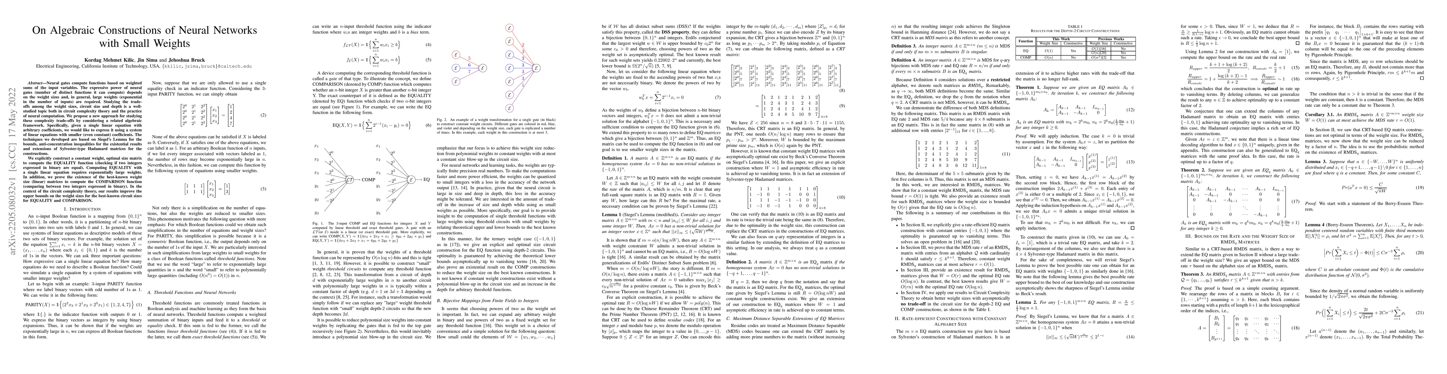 Thumbnail for On Algebraic Constructions of Neural Networks with Small Weights