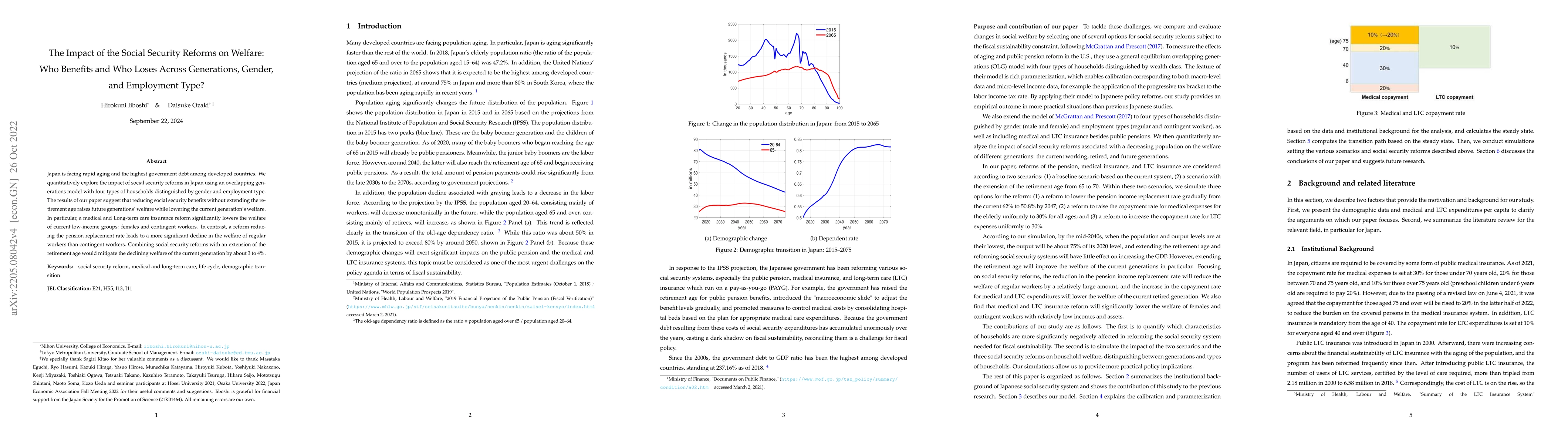 Thumbnail for The Impact of the Social Security Reforms on Welfare: Who benefits and
  Who loses across Generations, Gender, and Employment Type?