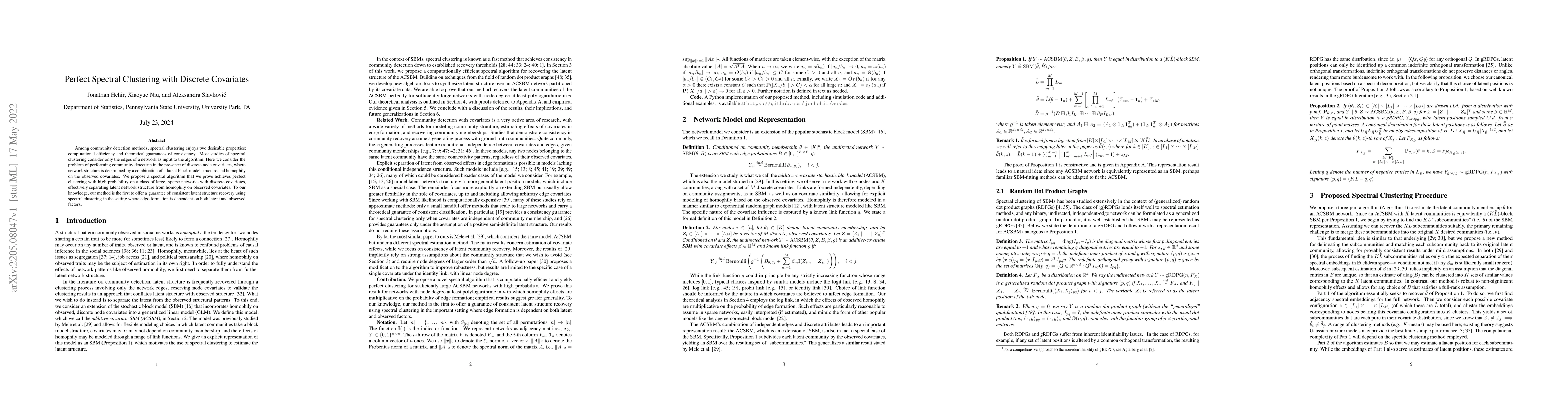 Thumbnail for Perfect Spectral Clustering with Discrete Covariates