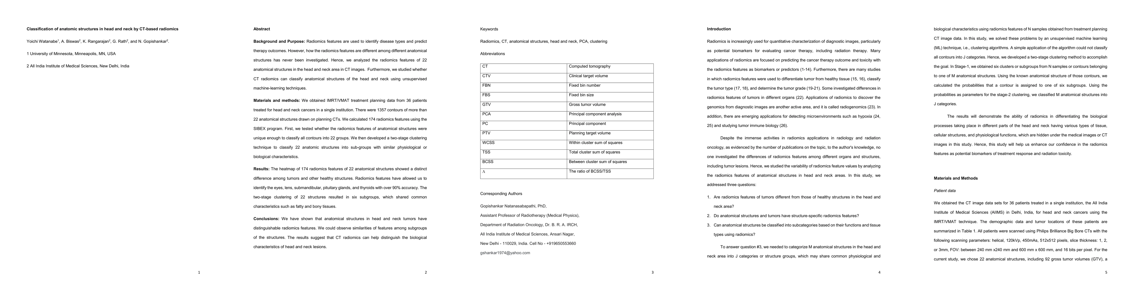 Thumbnail for Classification of anatomic structures in head and neck by CT-based
  radiomics