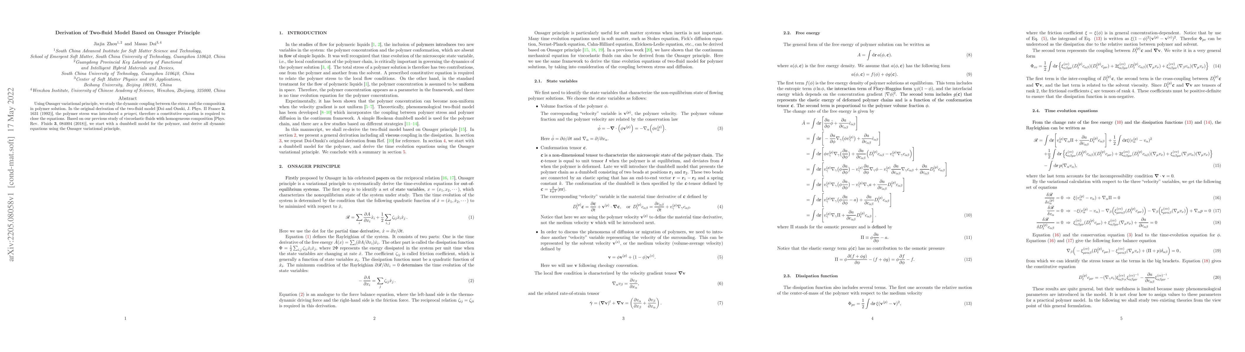 Thumbnail for Derivation of Two-fluid Model Based on Onsager Principle
