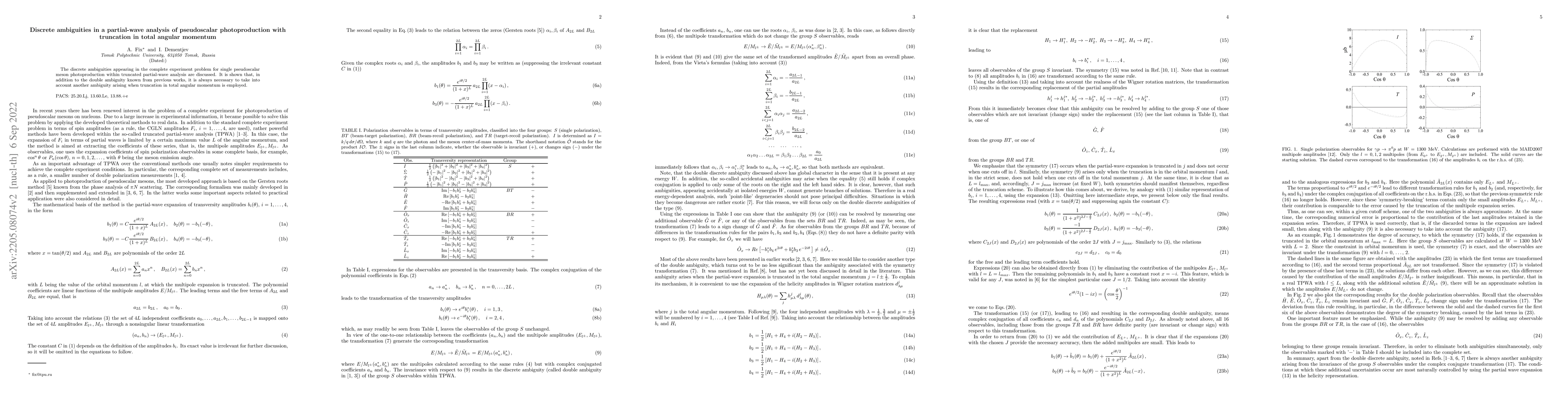 Thumbnail for Discrete ambiguities in a partial-wave analysis of pseudoscalar
  photoproduction with truncation in total angular momentum