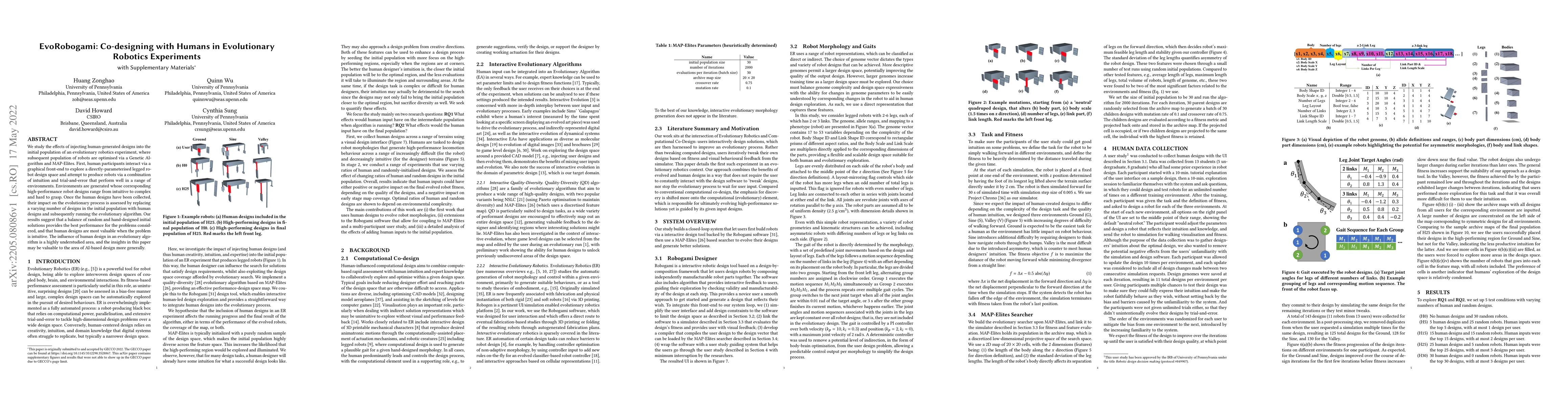 Thumbnail for EvoRobogami: Co-designing with Humans in Evolutionary Robotics
  Experiments