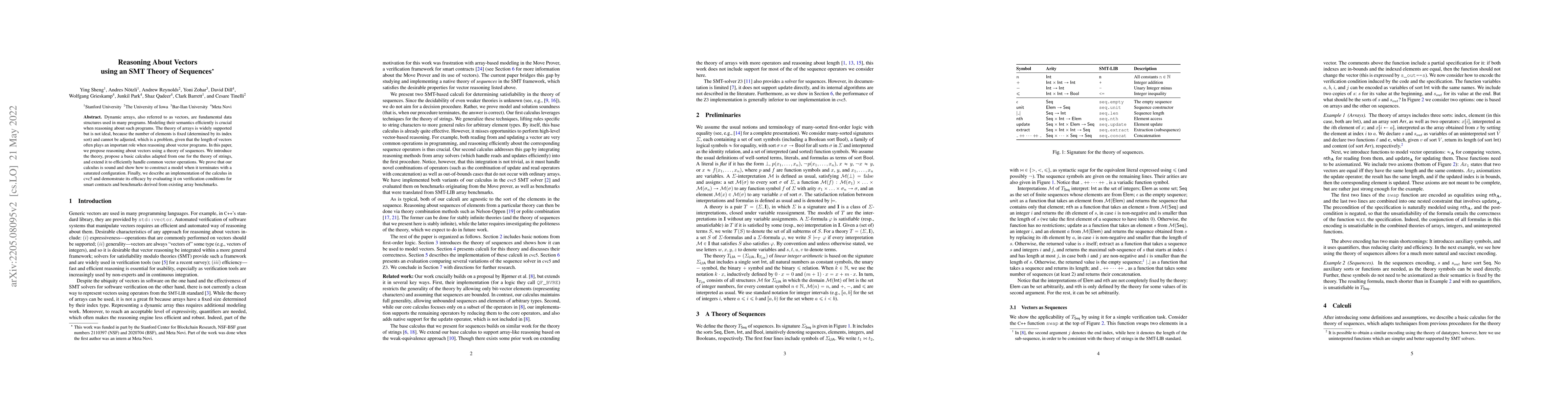 Thumbnail for Reasoning About Vectors using an SMT Theory of Sequences