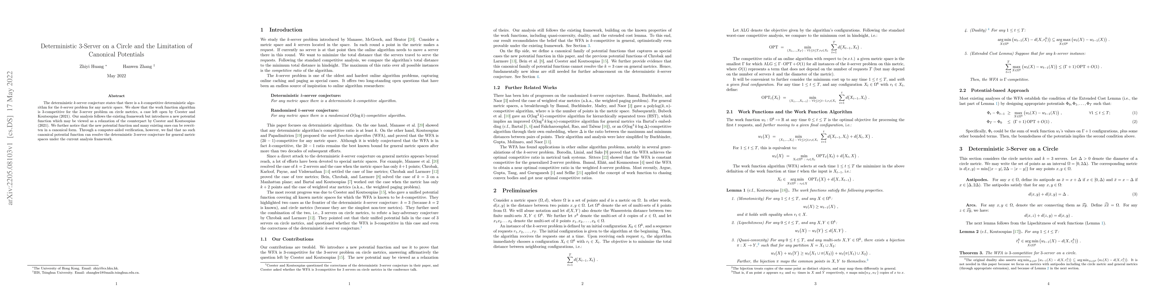 Thumbnail for Deterministic 3-Server on a Circle and the Limitation of Canonical
  Potentials