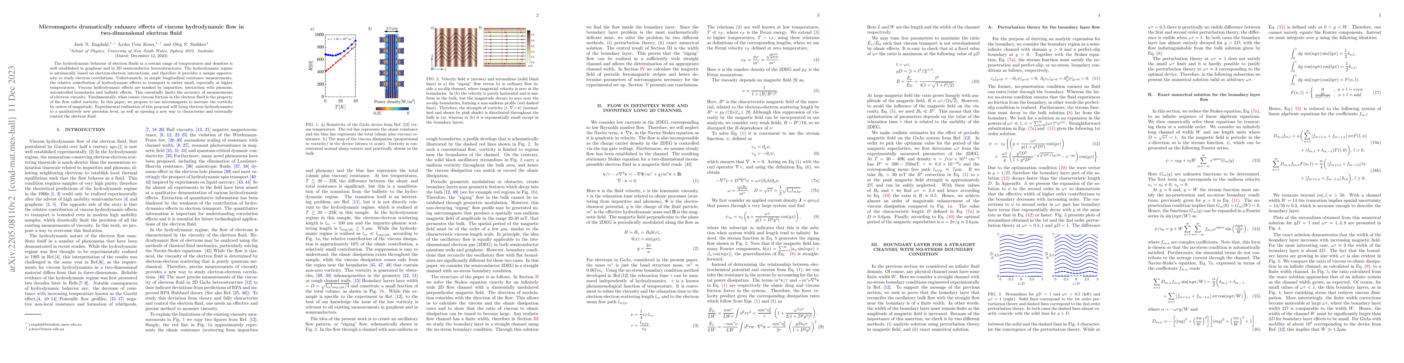 Thumbnail for Micromagnets dramatically enhance effects of viscous hydrodynamic flow
  in two-dimensional electron fluid