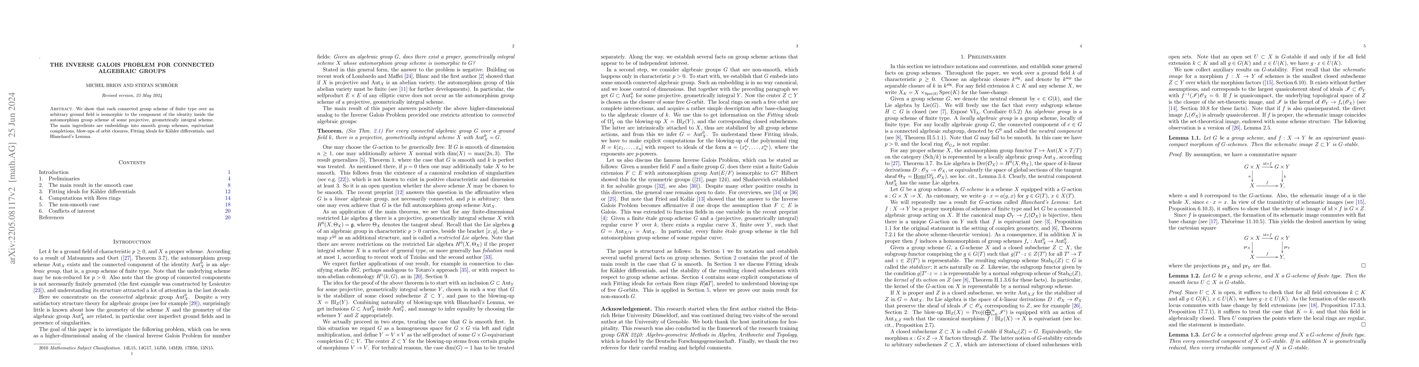 Thumbnail for The inverse Galois problem for connected algebraic groups