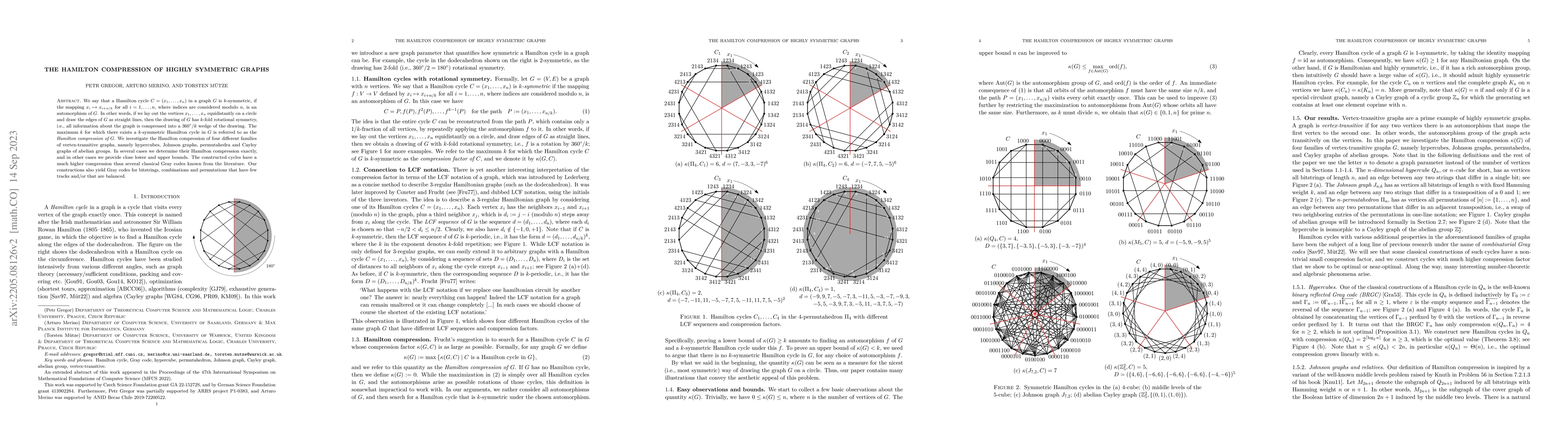 Thumbnail for The Hamilton compression of highly symmetric graphs