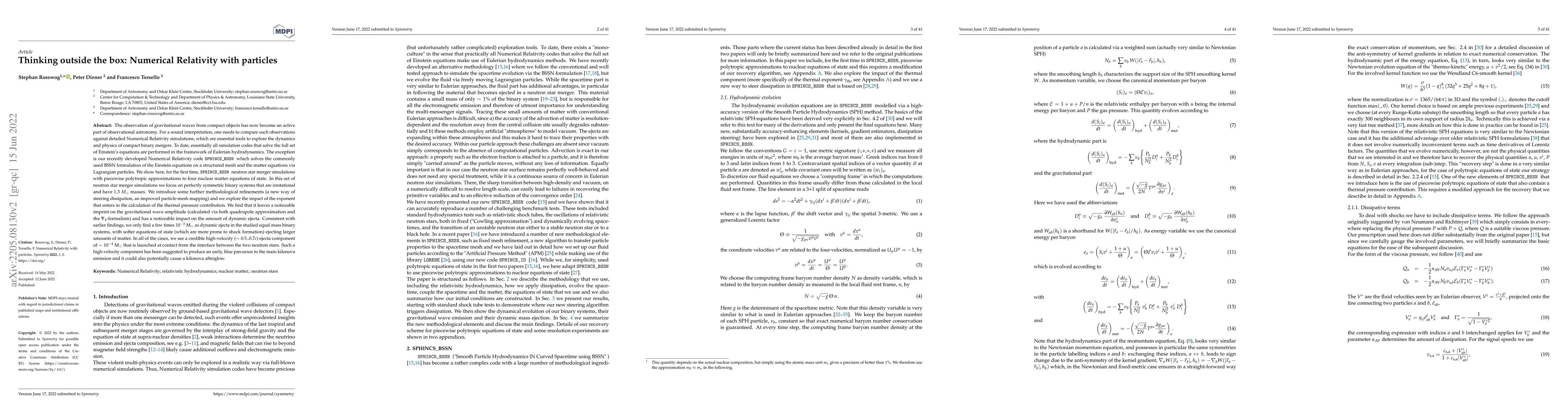 Thumbnail for Thinking outside the box: Numerical Relativity with particles