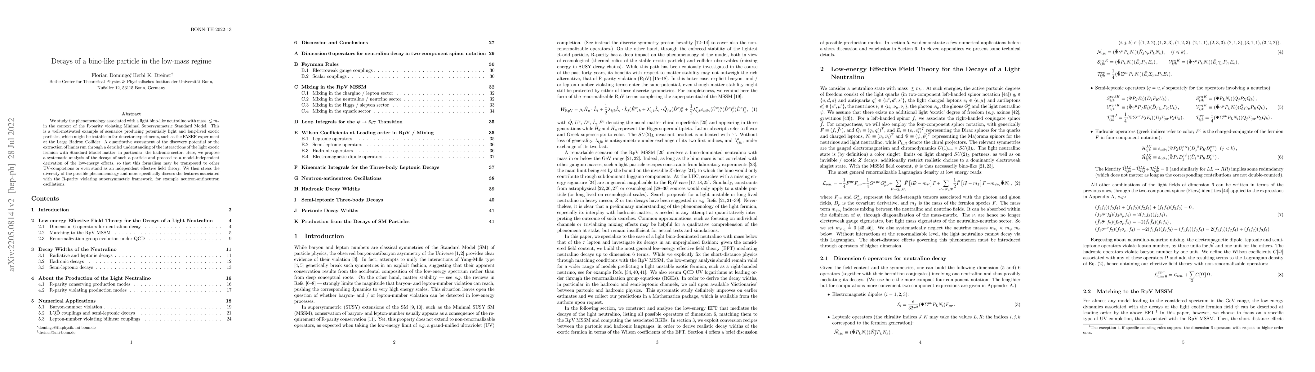 Thumbnail for Decays of a bino-like particle in the low-mass regime