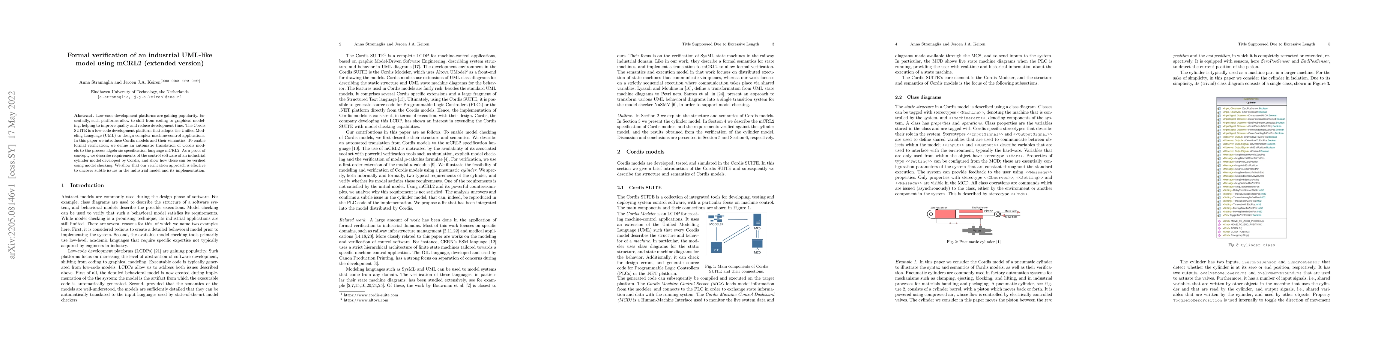 Thumbnail for Formal verification of an industrial UML-like model using mCRL2
  (extended version)