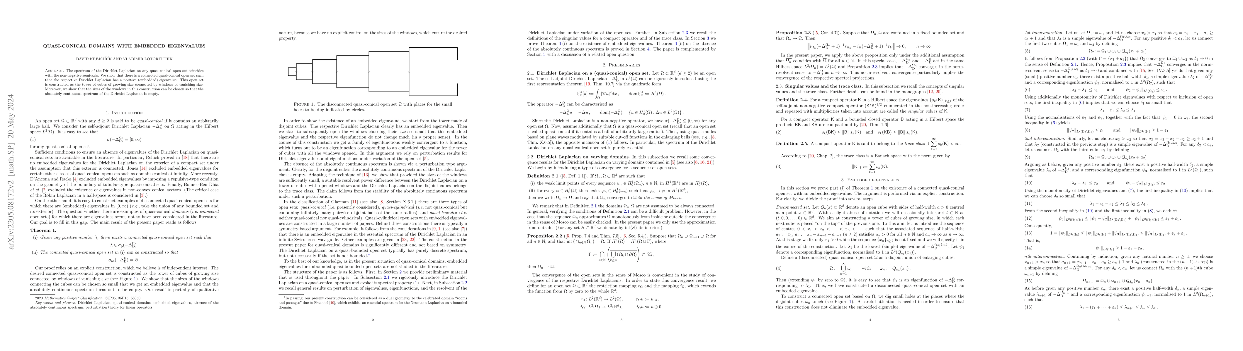 Thumbnail for Quasi-conical domains with embedded eigenvalues